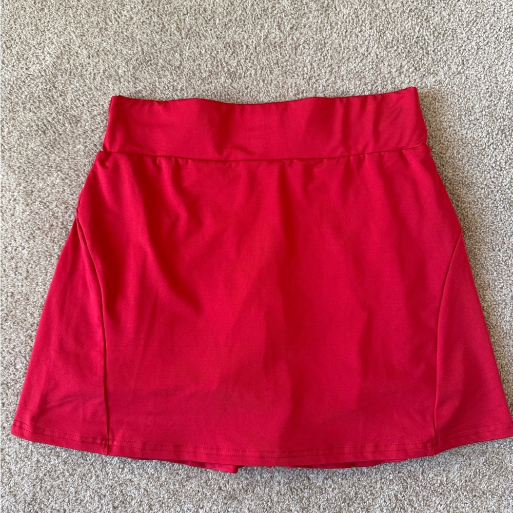 Red Athletic Mini Skort